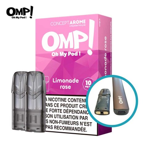 B.2 PODS PLATS LIMONADE ROSE 10MG - V-OH MY POD ! 10MG - V-OH MY POD ! - OH  MY POD ! - VAPE PEN - Maison de Vapotage